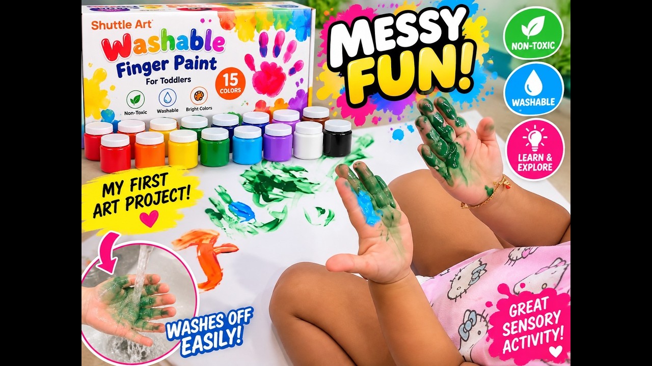 Shuttle Art Washable Finger Paint: It Rinses Off With Water