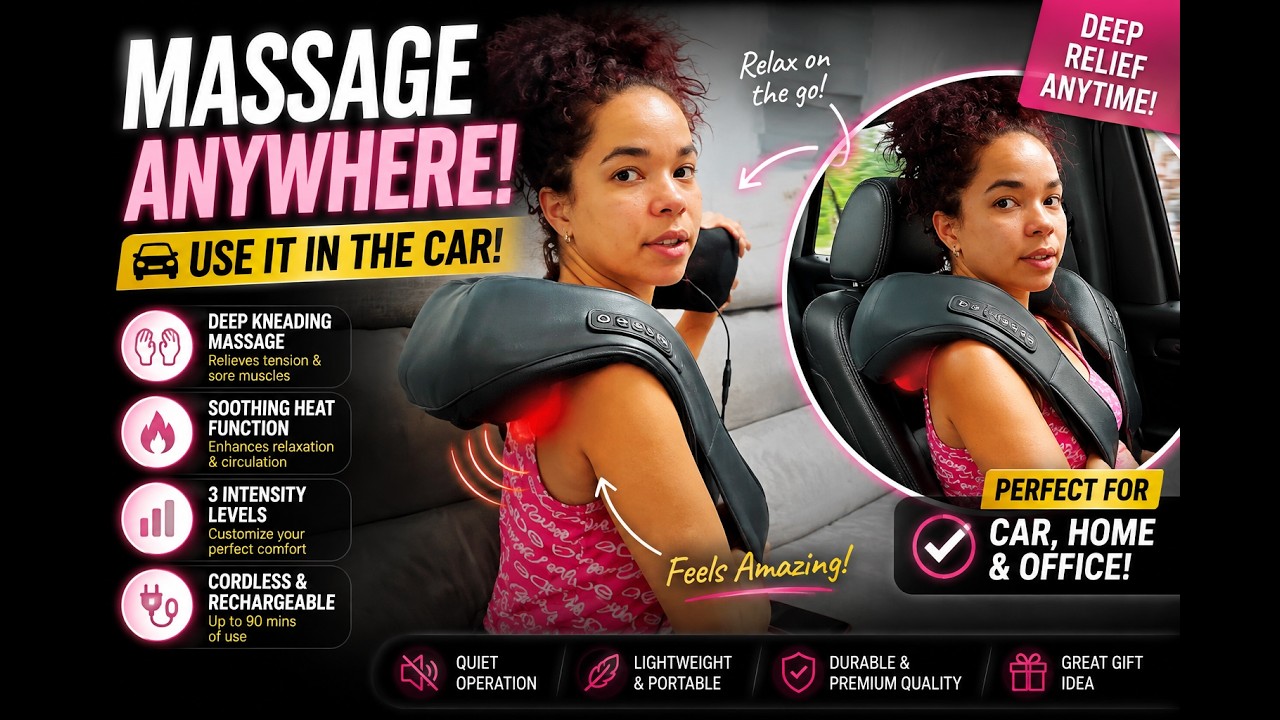 AMZPONY Cordless Neck Massager: 180 Minutes, No Outlet Needed AMZPONY Cordless Neck Massager: 180 Minutes, No Outlet Needed